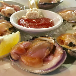Clams on the Half Shell at Sea Shore Restaurant